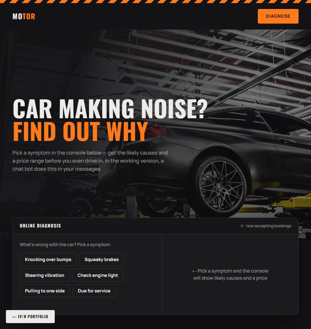 Live demo: MOTOR auto service website